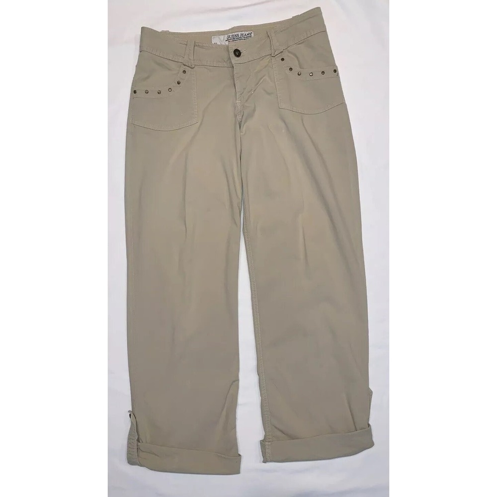 Guess Jeans Womens‎ Khakis Stretch Pants Size 29 Roll Up Cuff EUC !!